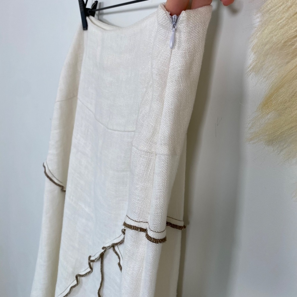 Insight Womens 100% Linen Boho Maxi Skirt Size 8 M Resort Coastal Festival - Picture 4 of 12